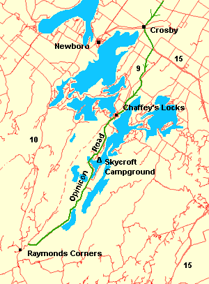 Map of Chaffey's Locks Area