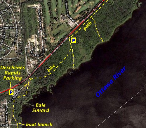 Google Satellite Map of the Rivermead / Baie Simard Area