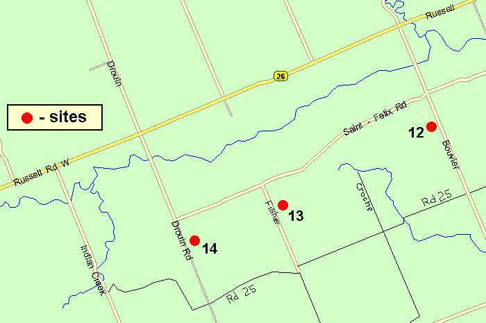 Map of the Fisher Road from St. Felix Road area