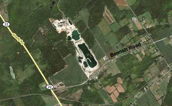 Map of the Bennett Road Quarry area