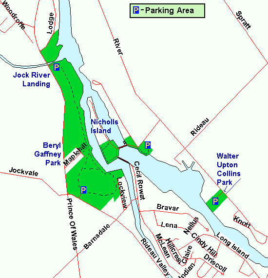 Map of the Beryl Gaffney Park area