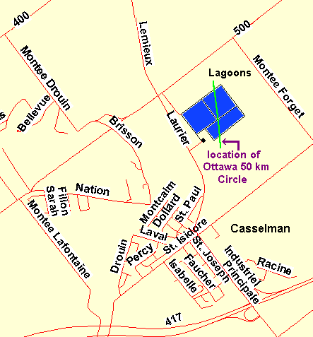 Map of Casselman Sewage Lagoons area