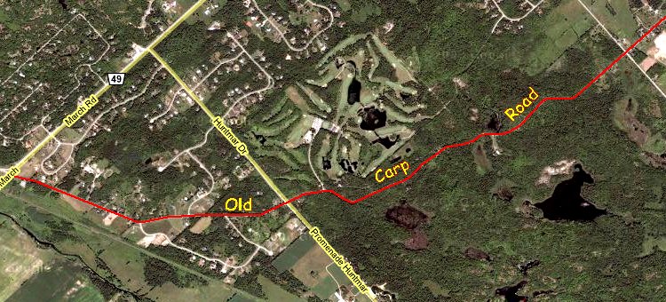 Google Satellite Map of Old Carp Road Area