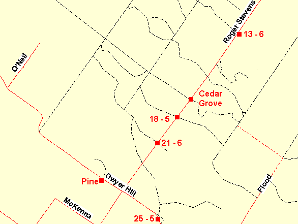 Map of the Cedar Grove Nature Trail Area
