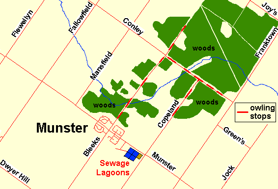 Map of the Munster Sewage Lagoons Area