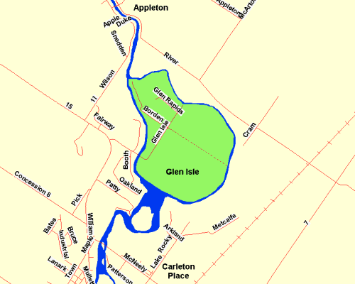 Map of Glen Isle area