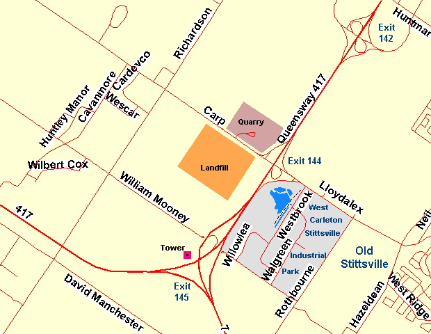 Map of the Carp Road Landfill area