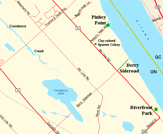 Map of the Pinhey Point area