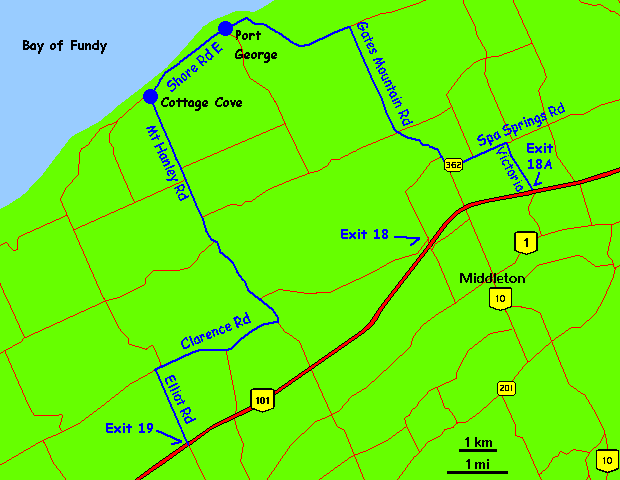 Location Map of the Port George - Cottage Cove area