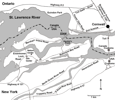 Map of Cornwall Dam Area