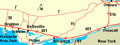 Ottawa to Presqu'ile Provincial Park Map