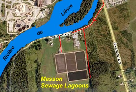 MS Virtual Earth Satellite Map of  Masson Sewage Lagoons