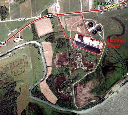 Google Satellite Map of the Thruso Settling Pond Area