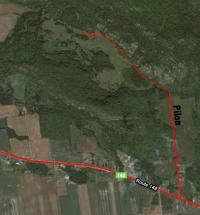 Google Satellite Image Map of the Chemin Pilon (Road) Area