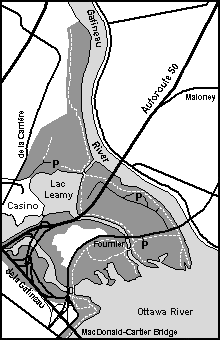 Map of Lac Leamy Ecological Park