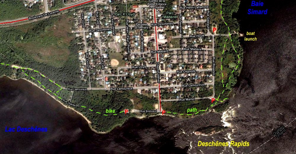 Google Satellite Map of Deschênes Rapids Area