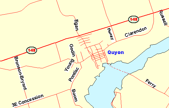 Map of Quyon area