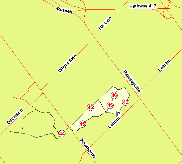 Map of Letrim Road East Trails