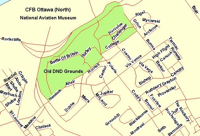 Map of Former CFB Rockcliffe Area