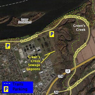 Google Satellite Map of Mouth of Green's Creek