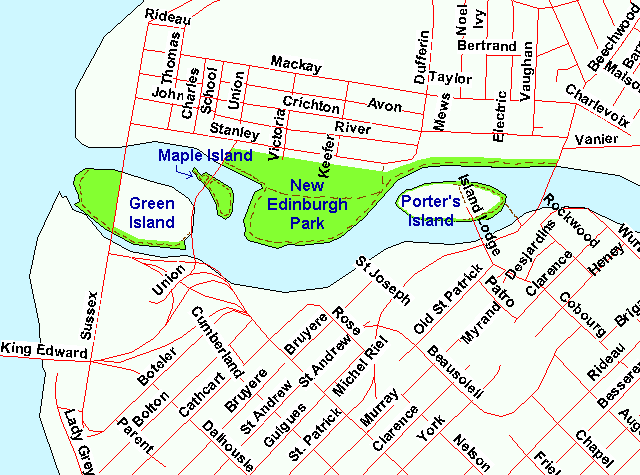 Map of Green Island area