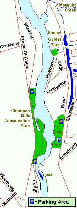 Map of the Claudette Cain Park area