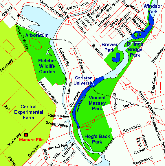 Map of Billings Bridge Park