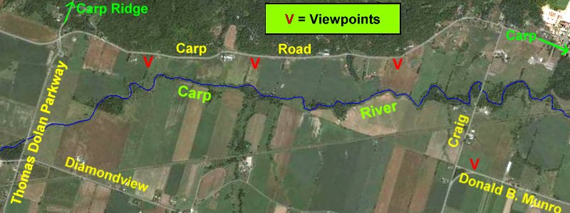Google Satellite Map of Carp River Area Northwest of Carp