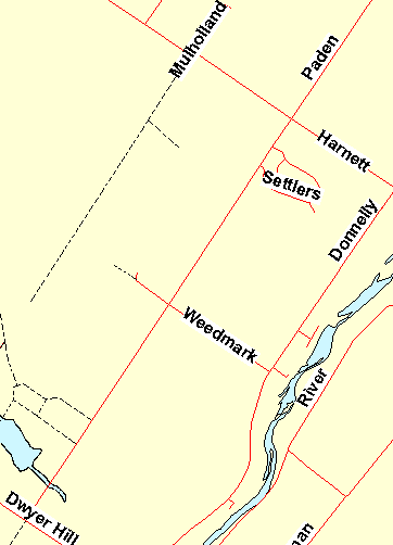 Map of the Weedmark Road Area