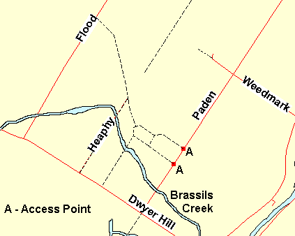 Map of the Paden Road Trails Area
