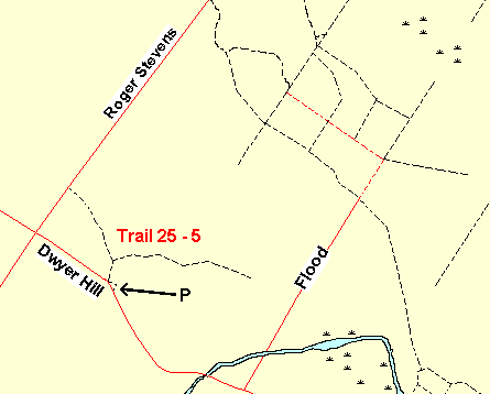 Map of the Trail 25-5 on Dwyer Hill Road Area