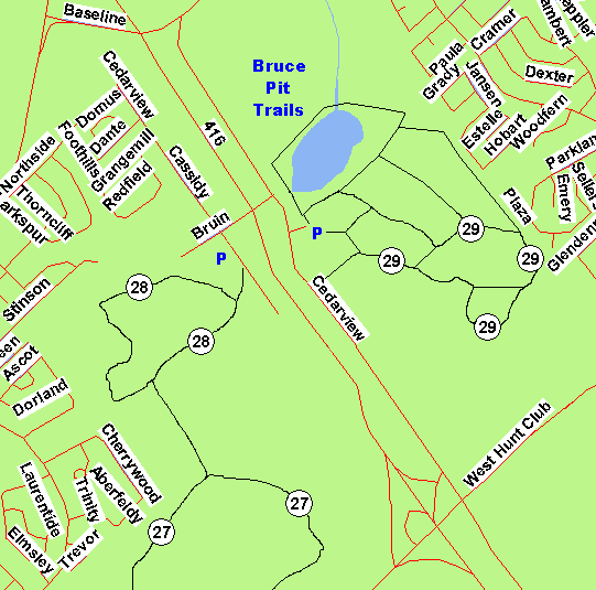 Map of Bruce Pit Trails area